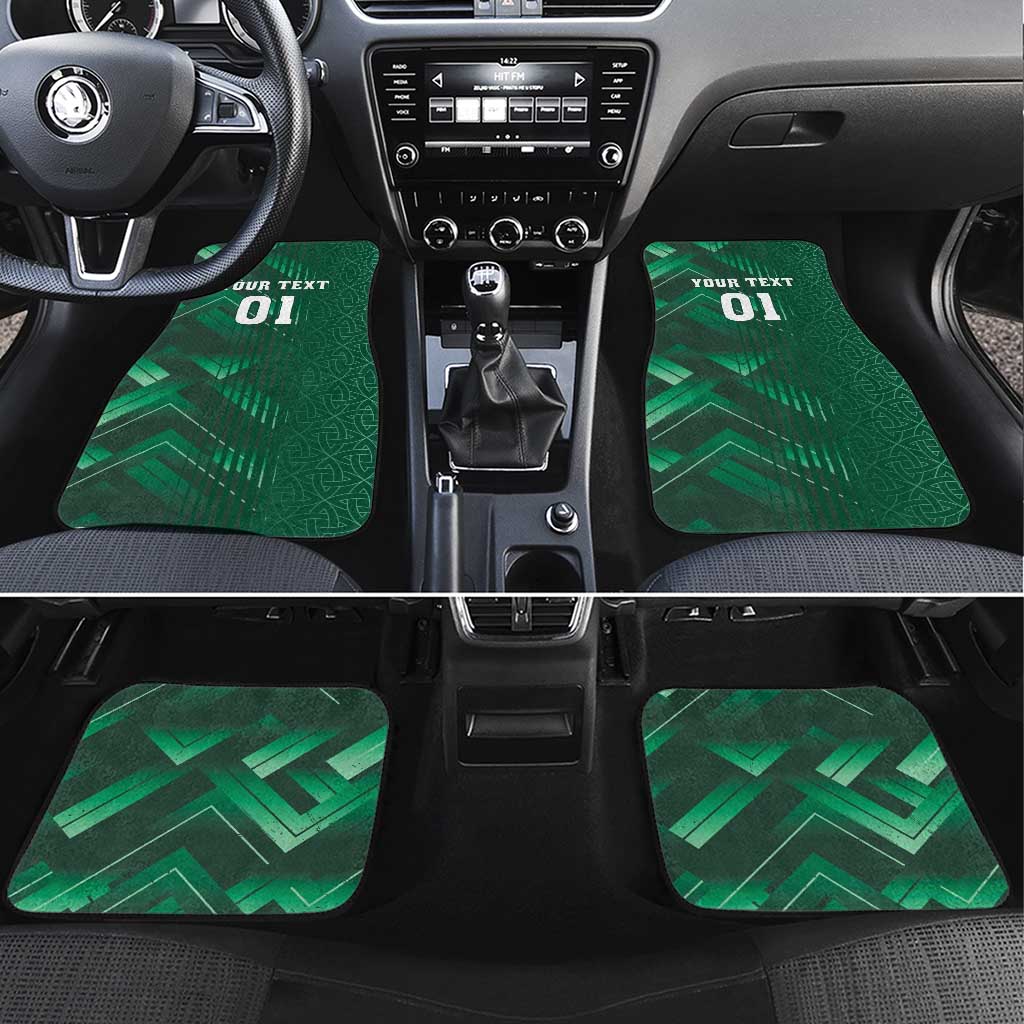 Ireland 2024 Rugby Car Mats Irish Shamrock Celtic Cross - Wonder Print Shop