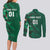 Ireland 2024 Rugby Couples Matching Long Sleeve Bodycon Dress and Long Sleeve Button Shirt Irish Shamrock Celtic Cross - Wonder Print Shop