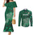 Ireland 2024 Rugby Couples Matching Mermaid Dress and Long Sleeve Button Shirt Irish Shamrock Celtic Cross