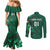 Ireland 2024 Rugby Couples Matching Mermaid Dress and Long Sleeve Button Shirt Irish Shamrock Celtic Cross