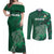 Ireland 2024 Rugby Couples Matching Off Shoulder Maxi Dress and Long Sleeve Button Shirt Irish Shamrock Celtic Cross - Wonder Print Shop