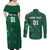 Ireland 2024 Rugby Couples Matching Off Shoulder Maxi Dress and Long Sleeve Button Shirt Irish Shamrock Celtic Cross - Wonder Print Shop