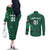 Ireland 2024 Rugby Couples Matching Off The Shoulder Long Sleeve Dress and Long Sleeve Button Shirt Irish Shamrock Celtic Cross