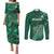 Ireland 2024 Rugby Couples Matching Puletasi and Long Sleeve Button Shirt Irish Shamrock Celtic Cross - Wonder Print Shop