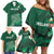 Ireland 2024 Rugby Family Matching Off Shoulder Short Dress and Hawaiian Shirt Irish Shamrock Celtic Cross - Wonder Print Shop