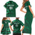 Ireland 2024 Rugby Family Matching Short Sleeve Bodycon Dress and Hawaiian Shirt Irish Shamrock Celtic Cross - Wonder Print Shop