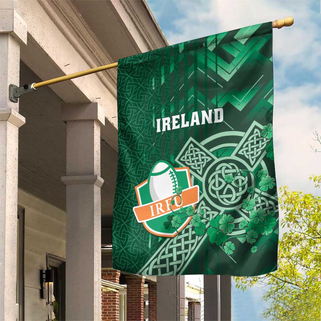 Ireland 2024 Rugby Garden Flag Irish Shamrock Celtic Cross - Wonder Print Shop