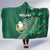 Ireland 2024 Rugby Hooded Blanket Irish Shamrock Celtic Cross