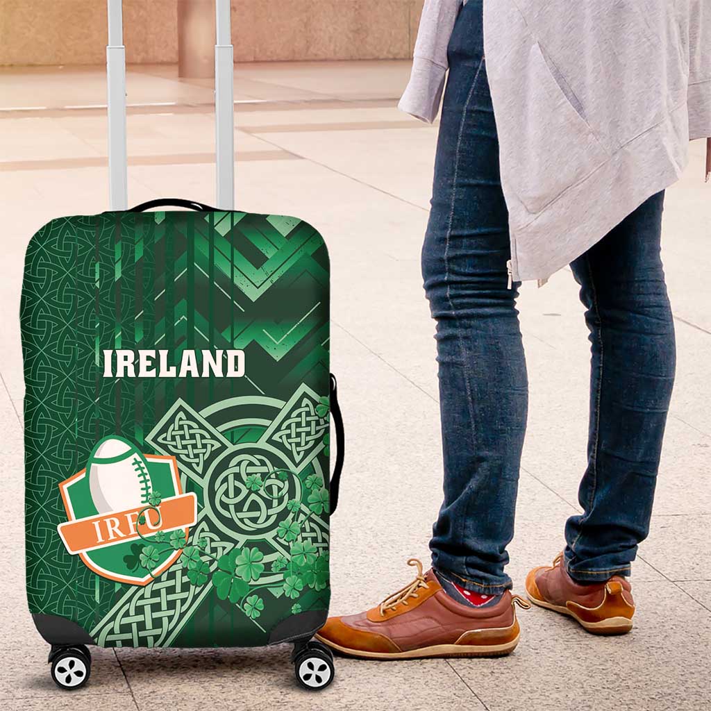 Ireland 2024 Rugby Luggage Cover Irish Shamrock Celtic Cross - Wonder Print Shop