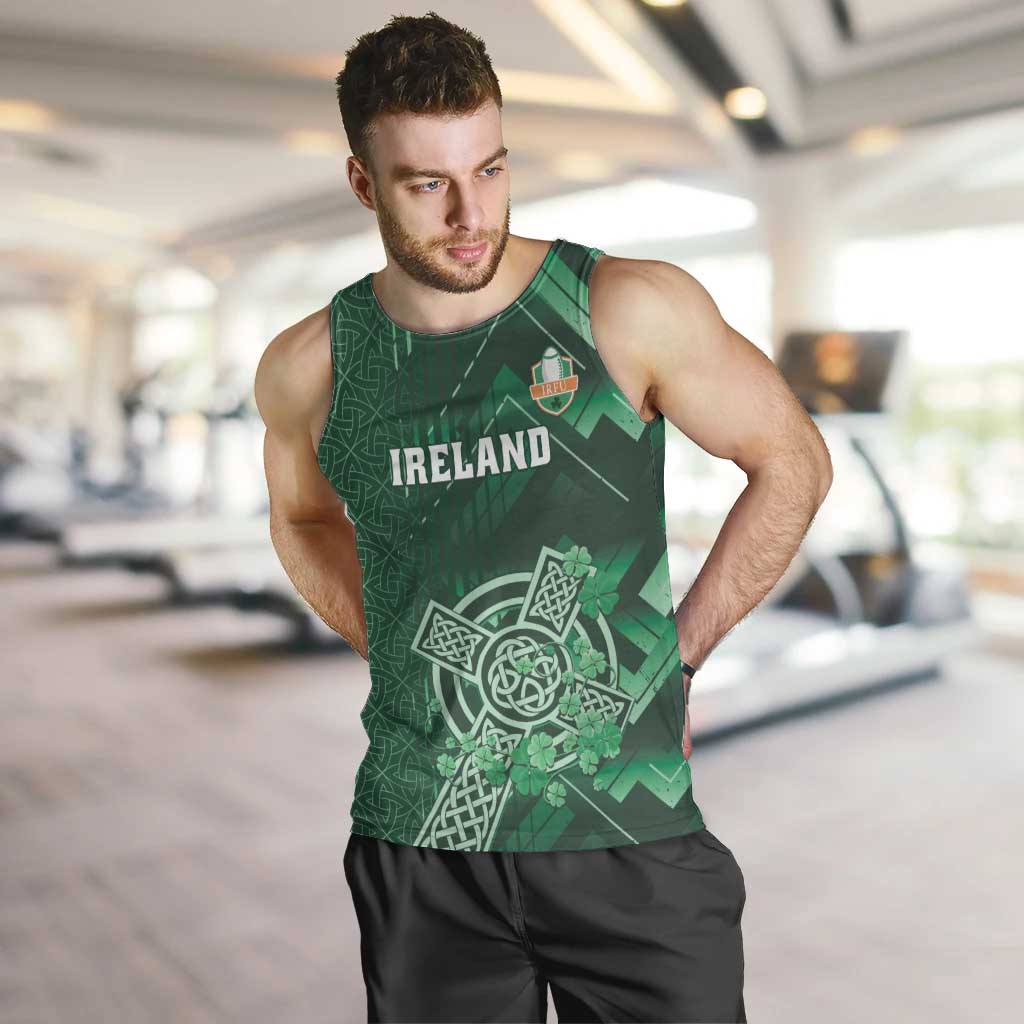 Ireland 2024 Rugby Men Tank Top Irish Shamrock Celtic Cross - Wonder Print Shop