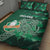 Ireland 2024 Rugby Quilt Bed Set Irish Shamrock Celtic Cross