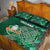 Ireland 2024 Rugby Quilt Bed Set Irish Shamrock Celtic Cross