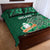 Ireland 2024 Rugby Quilt Bed Set Irish Shamrock Celtic Cross