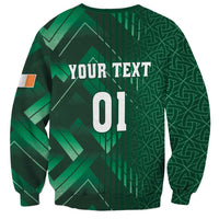 Green rugby sweatshirt with 'YOUR TEXT' and '01' front graphic