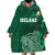 Ireland 2024 Rugby Wearable Blanket Hoodie Irish Shamrock Celtic Cross