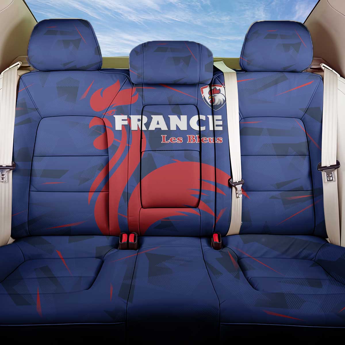 France 2024 Rugby Back Car Seat Cover Bravo Les Bleus - Wonder Print Shop