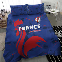 Blue France Les Bleus duvet and pillowcases with France wordmark and red rooster motif