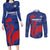 France 2024 Rugby Couples Matching Long Sleeve Bodycon Dress and Long Sleeve Button Shirt Bravo Les Bleus - Wonder Print Shop