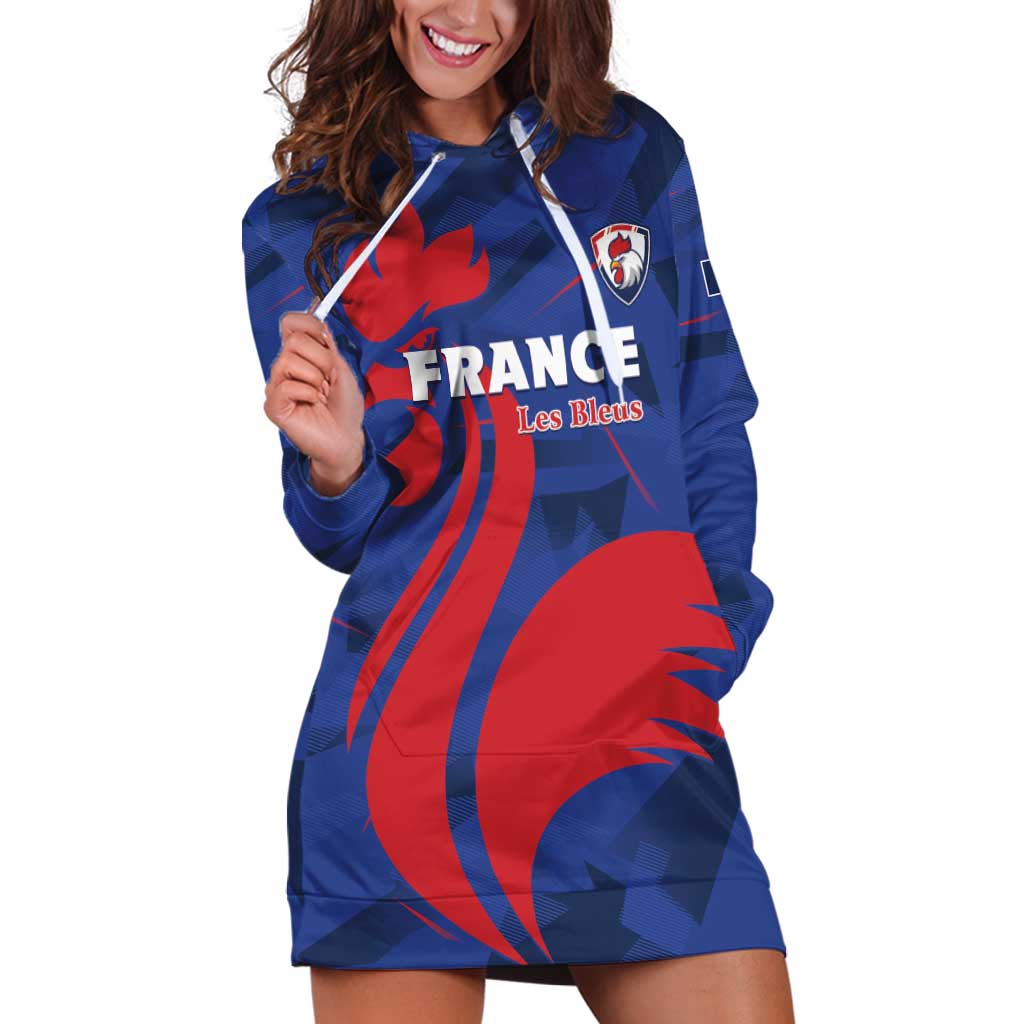 France 2024 Rugby Hoodie Dress Bravo Les Bleus - Wonder Print Shop