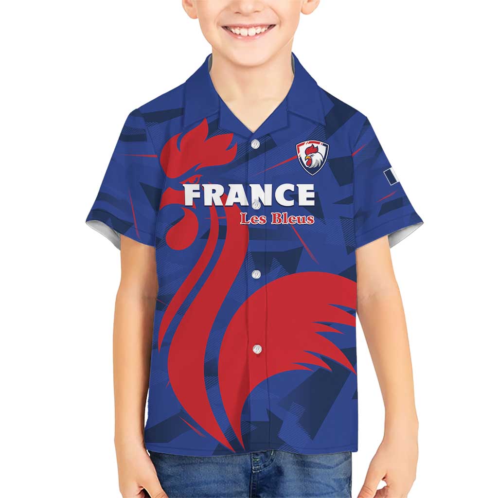 France 2024 Rugby Kid Hawaiian Shirt Bravo Les Bleus - Wonder Print Shop