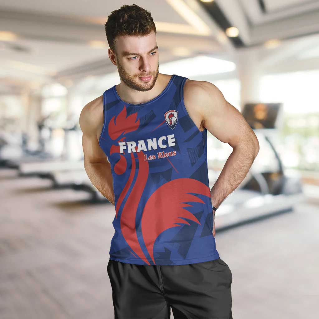 France 2024 Rugby Men Tank Top Bravo Les Bleus - Wonder Print Shop