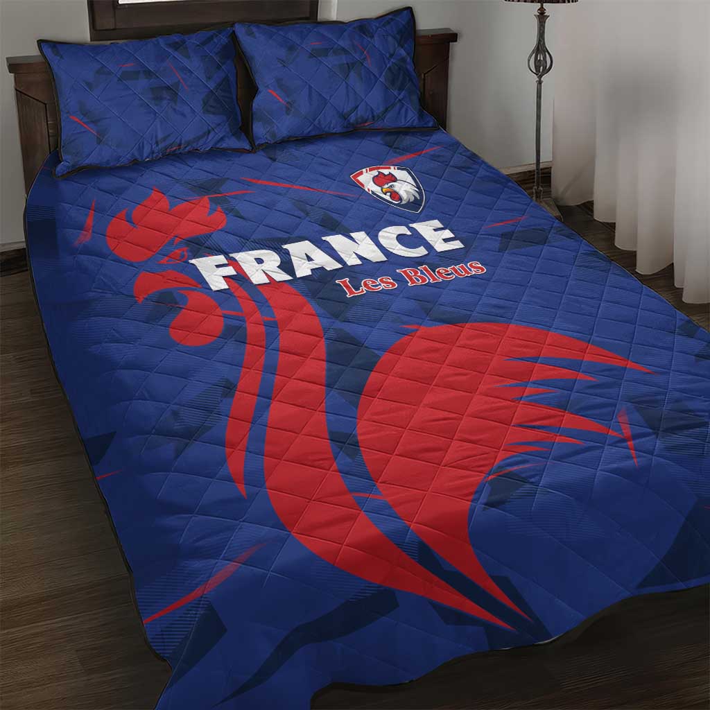 France 2024 Rugby Quilt Bed Set Bravo Les Bleus