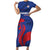 France 2024 Rugby Short Sleeve Bodycon Dress Bravo Les Bleus