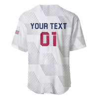White jersey back with YOUR TEXT and 01 print, small USA flag on sleeve