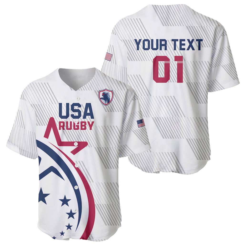 White USA Rugby jersey front eagle logo with matching back 01 print