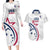 USA 2024 Rugby Couples Matching Long Sleeve Bodycon Dress and Hawaiian Shirt Soar Like an Eagle White Version - Wonder Print Shop