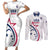 USA 2024 Rugby Couples Matching Short Sleeve Bodycon Dress and Long Sleeve Button Shirt Soar Like an Eagle White Version - Wonder Print Shop