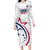 USA 2024 Rugby Family Matching Long Sleeve Bodycon Dress and Hawaiian Shirt Soar Like an Eagle White Version - Wonder Print Shop