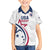 USA 2024 Rugby Family Matching Off Shoulder Short Dress and Hawaiian Shirt Soar Like an Eagle White Version - Wonder Print Shop