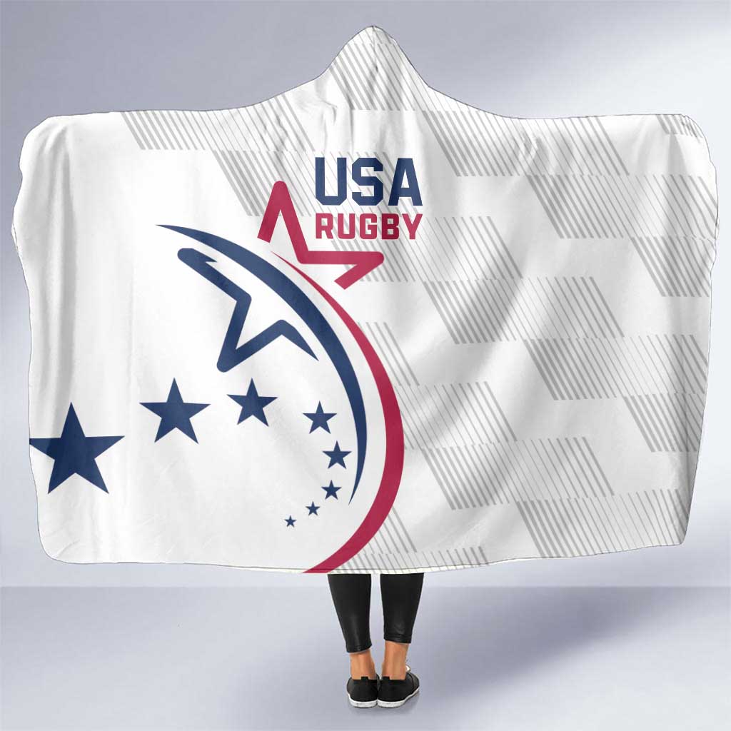 USA 2024 Rugby Hooded Blanket Soar Like an Eagle White Version