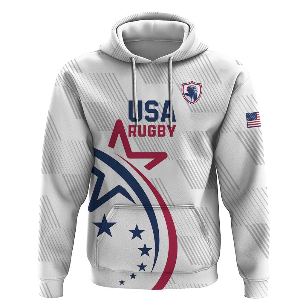 USA 2024 Rugby Hoodie Soar Like an Eagle White Version - Wonder Print Shop