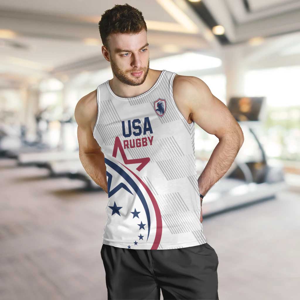 USA 2024 Rugby Men Tank Top Soar Like an Eagle White Version - Wonder Print Shop