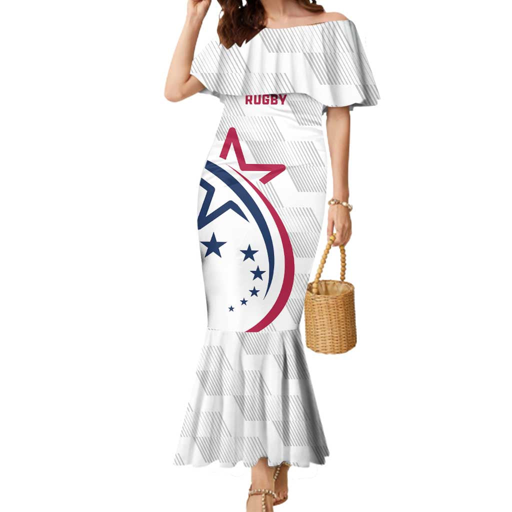 USA 2024 Rugby Mermaid Dress Soar Like an Eagle White Version - Wonder Print Shop