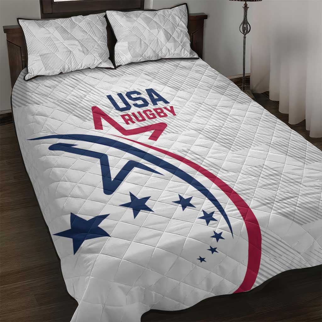 USA 2024 Rugby Quilt Bed Set Soar Like an Eagle White Version