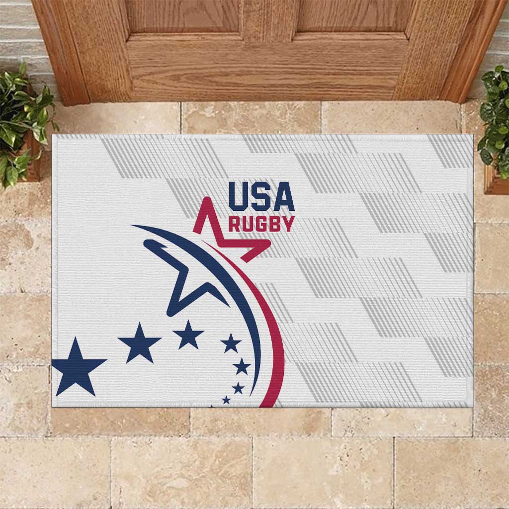 USA 2024 Rugby Rubber Doormat Soar Like an Eagle White Version