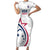 USA 2024 Rugby Short Sleeve Bodycon Dress Soar Like an Eagle White Version