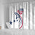 USA 2024 Rugby Shower Curtain Soar Like an Eagle White Version