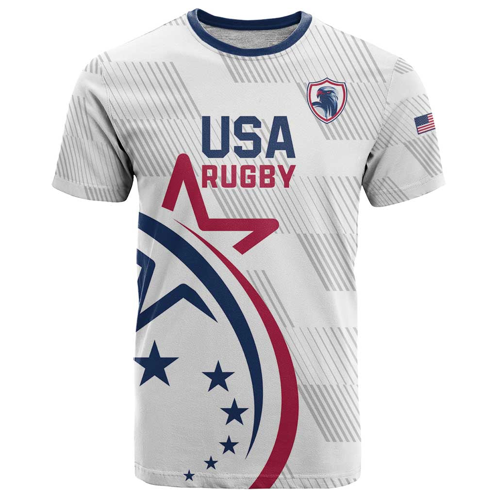 USA 2024 Rugby T Shirt Soar Like an Eagle White Version