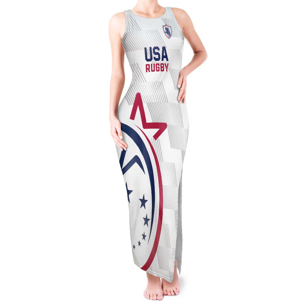 USA 2024 Rugby Tank Maxi Dress Soar Like an Eagle White Version