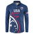 USA 2024 Rugby Button Sweatshirt Soar Like an Eagle Blue Version - Wonder Print Shop