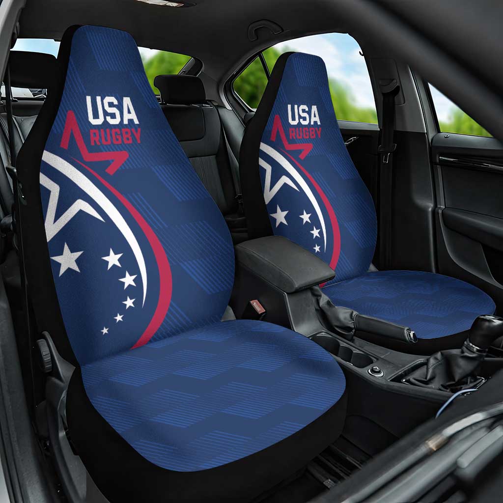 USA 2024 Rugby Car Seat Cover Soar Like an Eagle Blue Version - Wonder Print Shop