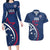 USA 2024 Rugby Couples Matching Long Sleeve Bodycon Dress and Hawaiian Shirt Soar Like an Eagle Blue Version - Wonder Print Shop