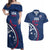 USA 2024 Rugby Couples Matching Off Shoulder Maxi Dress and Hawaiian Shirt Soar Like an Eagle Blue Version - Wonder Print Shop