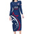 USA 2024 Rugby Family Matching Long Sleeve Bodycon Dress and Hawaiian Shirt Soar Like an Eagle Blue Version - Wonder Print Shop