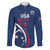 USA 2024 Rugby Family Matching Off The Shoulder Long Sleeve Dress and Hawaiian Shirt Soar Like an Eagle Blue Version - Wonder Print Shop