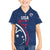 USA 2024 Rugby Family Matching Off The Shoulder Long Sleeve Dress and Hawaiian Shirt Soar Like an Eagle Blue Version - Wonder Print Shop